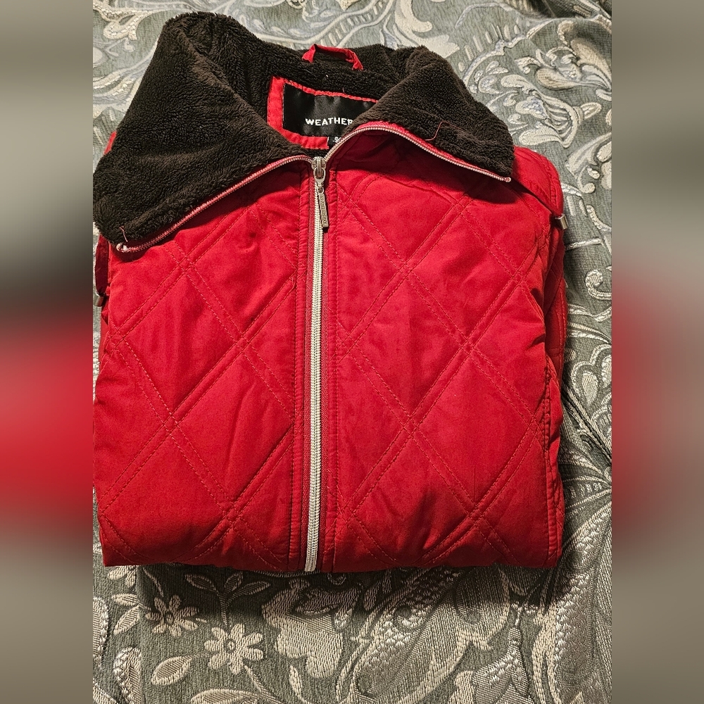 Weatherproof Red and Brown Quilted Jacket